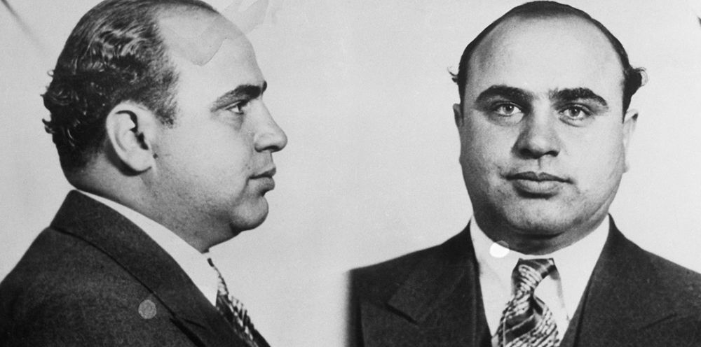 Al Capone's 1931 mugshot. Photo via History.com