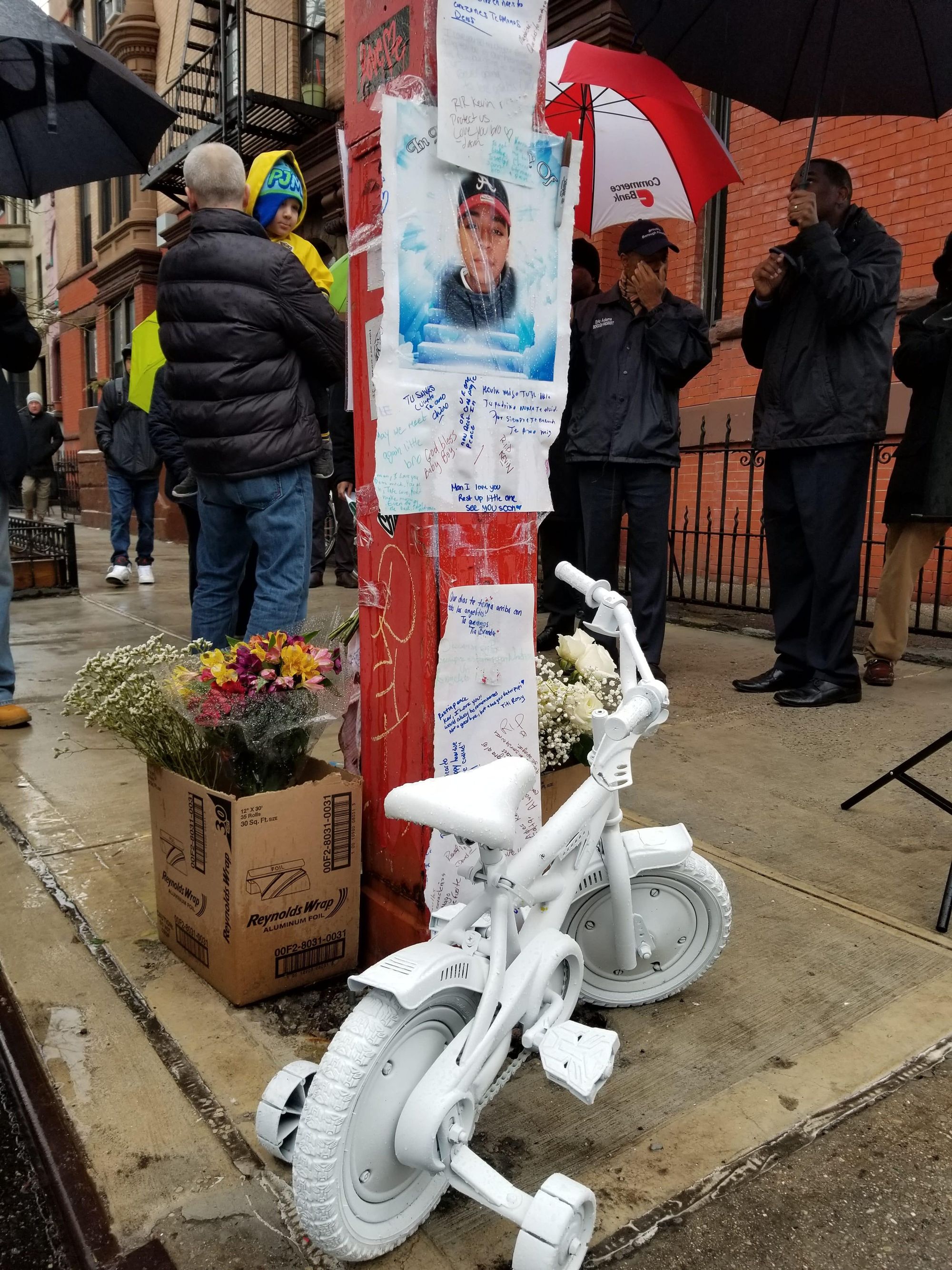 Dozens Gather To Support Family of 13-Year-Old Cyclist Killed By Truck In Bed-Stuy