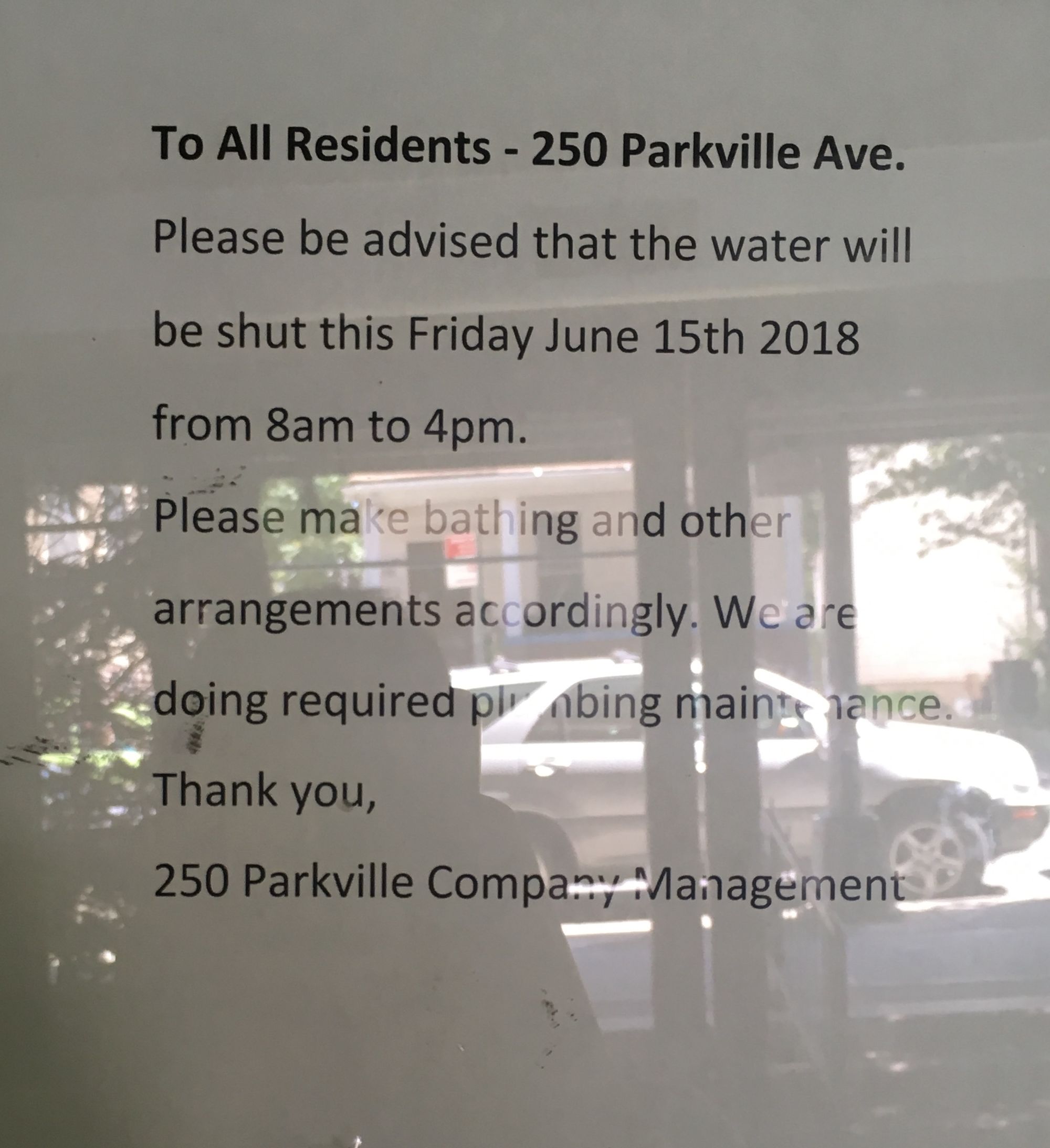 UPDATED – Water will not shut down in this building on Eid Al-Fitr