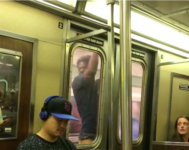 C Train Subway Surfer Caught on Video in Clinton Hill