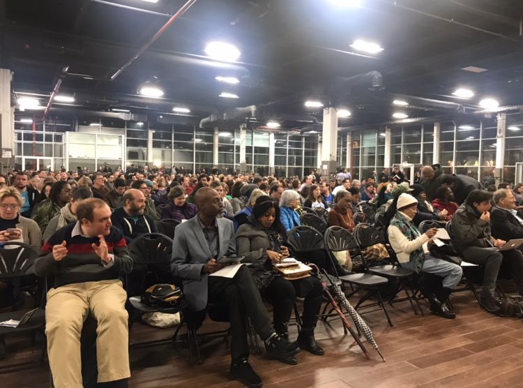 750 people attended the Feb. 12 Kings County Democratic Committee meeting (Photo: Kadia Goba/Bklyner)