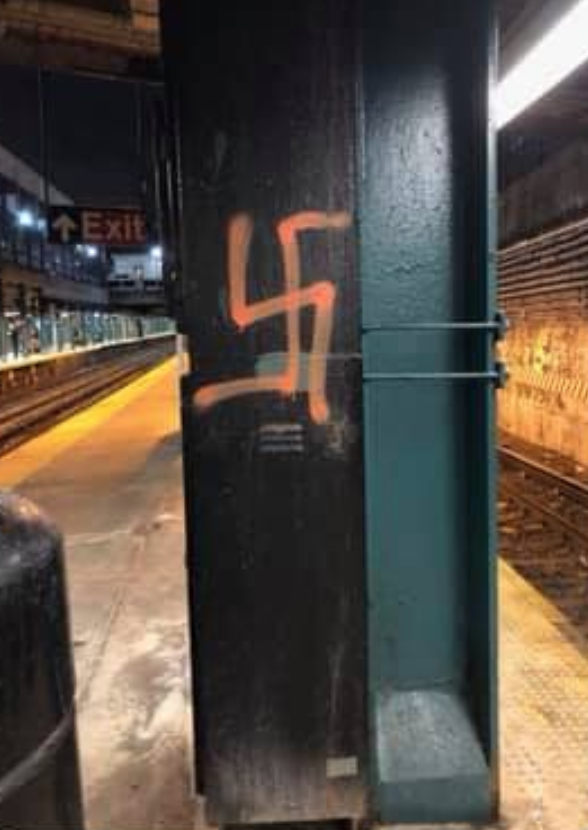 Swastika Drawn At Newkirk Plaza Subway Station