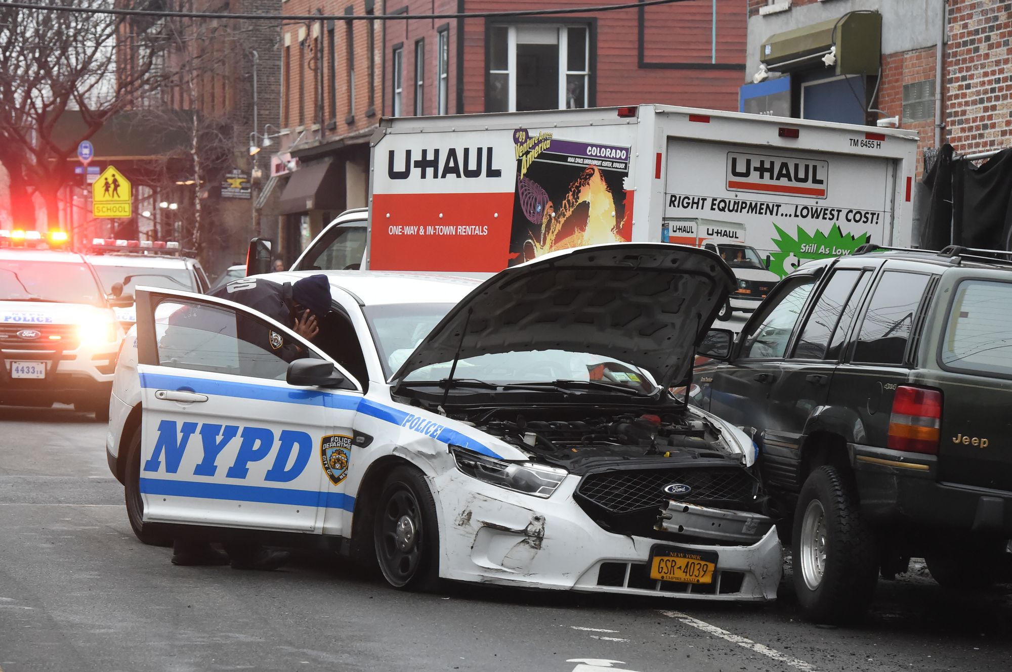 Red Hook Pile Up – Cop Car Crash Trying To Stop Illegal Vehicle