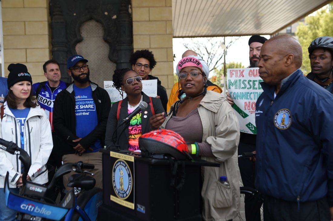 Courtney Williams aka The Brown Bike Girl says bike riding should be safer. Todd Maisel/Bklyner