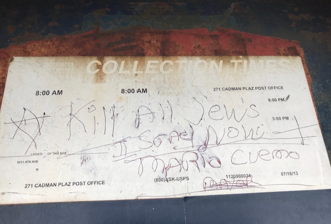 “Kill All Jews Now” “Israel” & “Mario Cuomo” Written On Mailbox In Bay Ridge