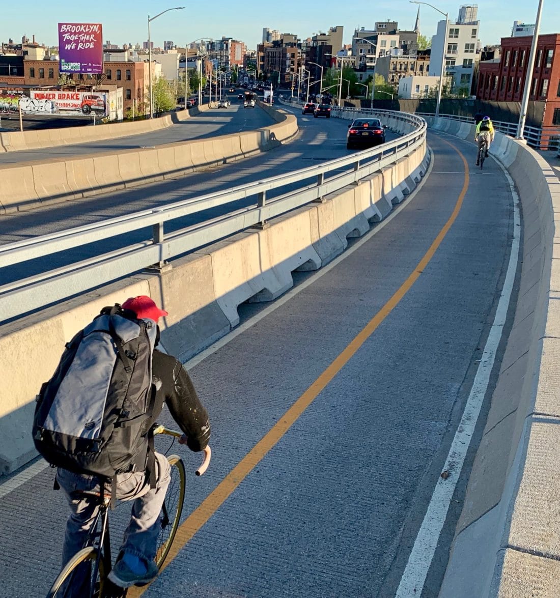 Pulaski Bridge Bicycle Lane a Tentative Success Bklyner