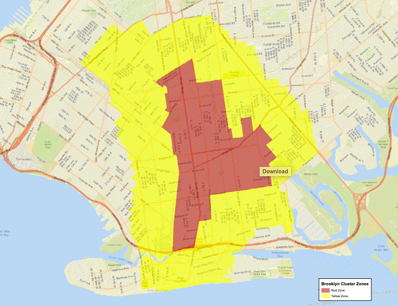 Brooklyn Red And Yellow Zones Reduced by 50%, Citywide Numbers Up, Schools Still Closed