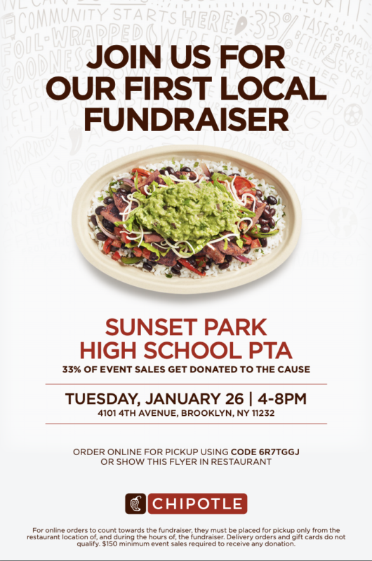 New Chipotle Hosts Sunset Park High School PTA Fundraiser Today