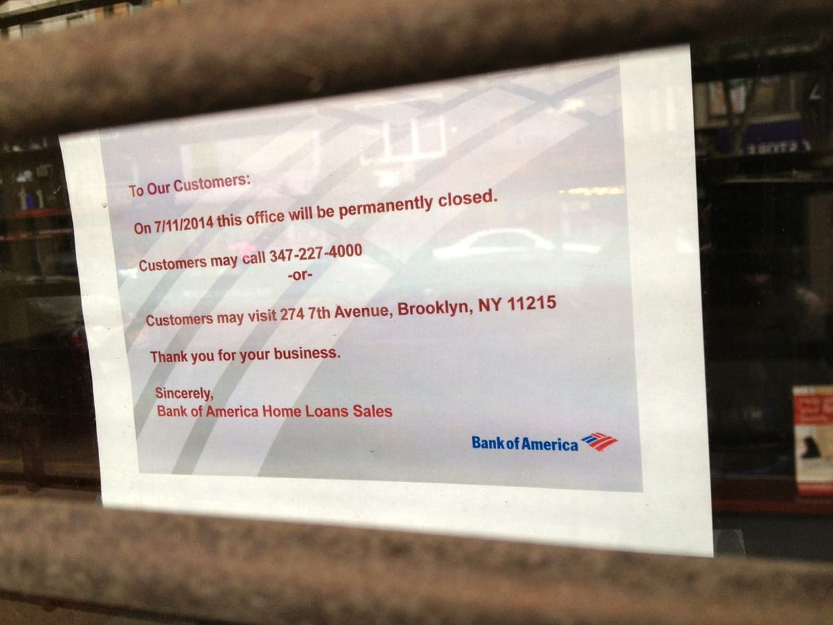 Bank Of America Home Loan Office To Close