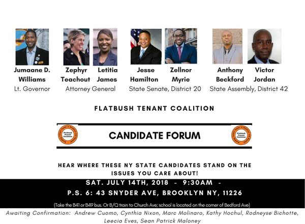 Meet these candidates for NY State office tomorrow morning in Flatbush
