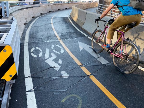 Pulaski Bridge Bicycle Lane a Tentative Success