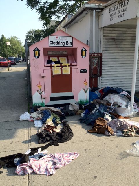 Cortelyou Clothing Bin Mess