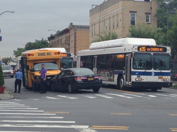 Accident On CIA & Church Forces Traffic To Wrong Side Of Street