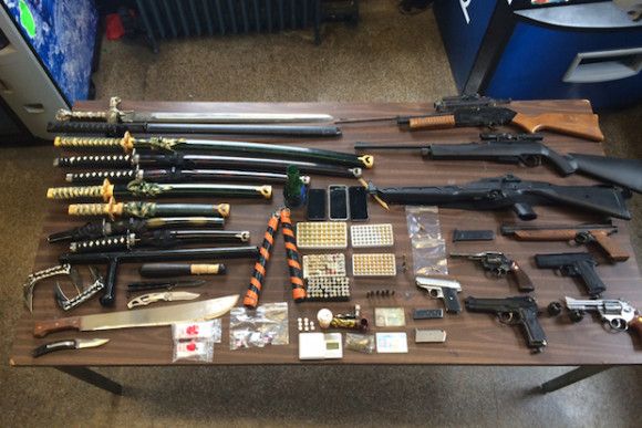 Raid At Dahill Road Apartment Yields Guns, Swords, Drugs & Ammo
