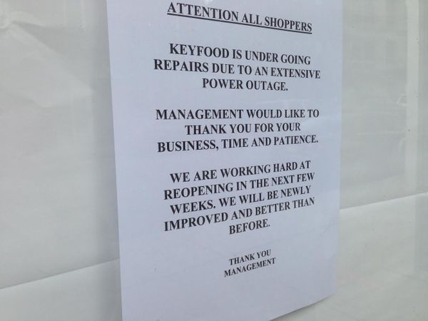 Key Food Still Closed, Sticking With Power Outage As The Reason