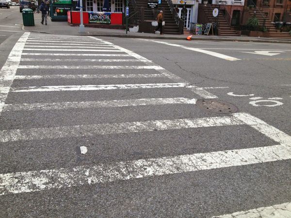 LOOK On Your Own While Crossing 9th Street Now That Markings Are History