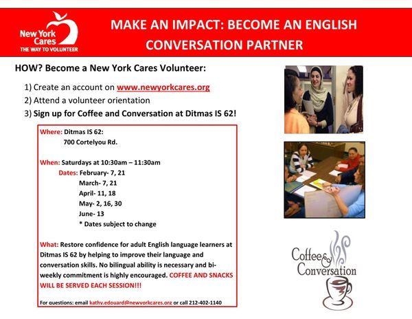 Help Your Neighbors At Ditmas IS 62 This Saturday & At PS 130 Next Tuesday