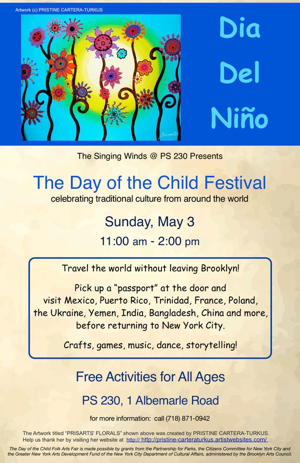 Games, Crafts, Music, Dance & More At The Free Día Del Niño Festival At PS 230 This Sunday, May 3