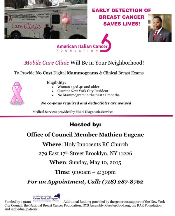 Free Digital Mammograms & Clinical Breast Exams In The Neighborhood This Sunday, May 10