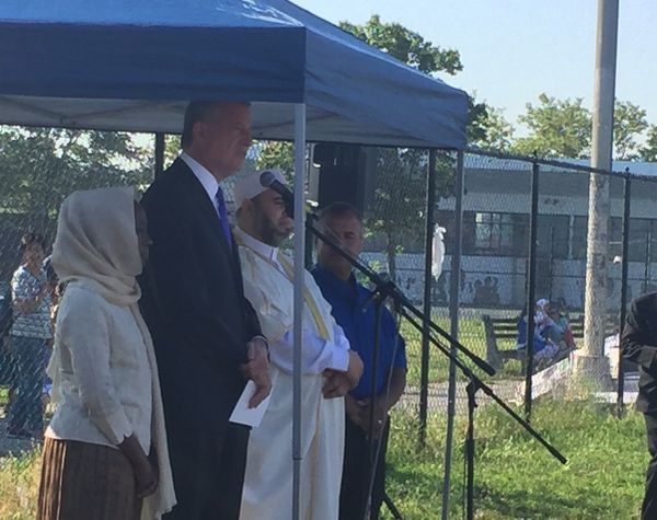 De Blasio Addresses Brooklyn Muslims At Eid Al-Fitr Service