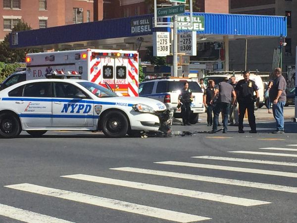 Cop Car Gets Hit On Coney Island Avenue