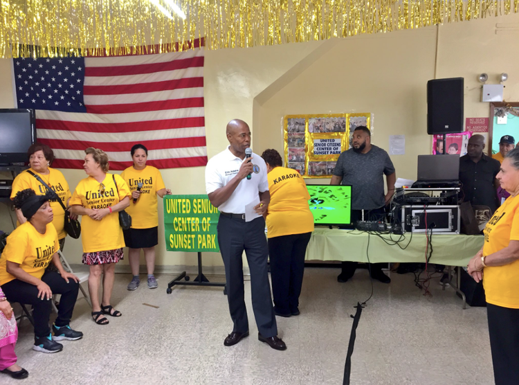 Borough President Kicks Off Karaoke Contest For Seniors