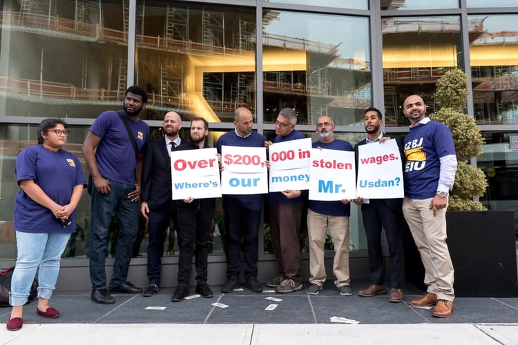 Building Workers Protest For Back Pay, New Contract at Williamsburg Development