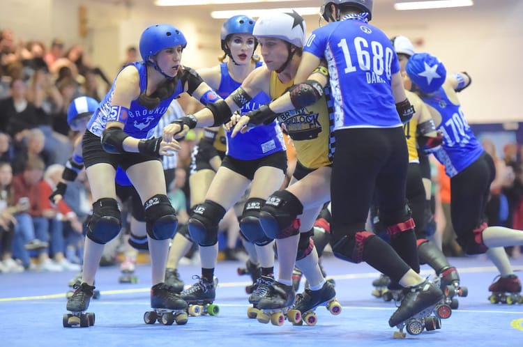 Brooklyn Bombshells Lose To Bronx Gridlock In A Tough Roller Derby Match