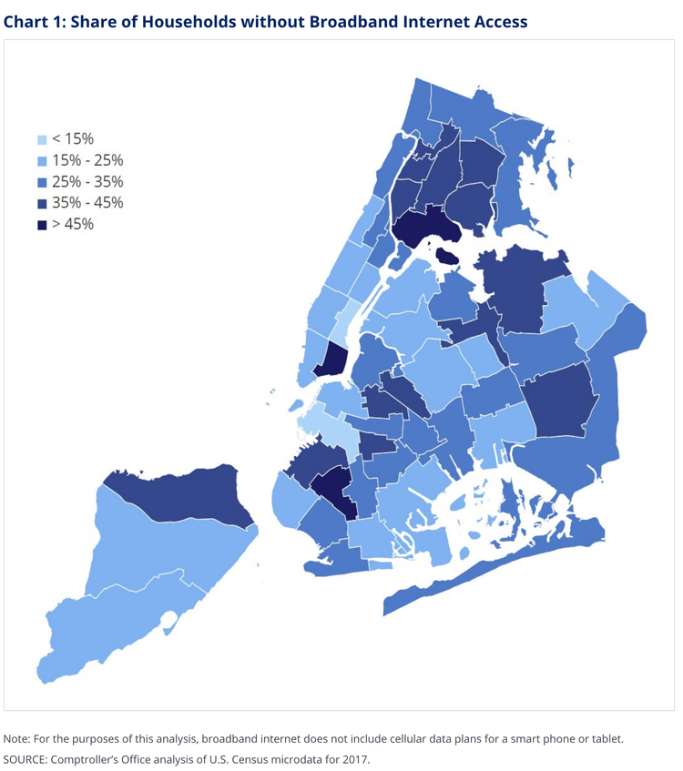 Kensington & Boro Park Rank Top 5 In Lack Of Internet Access