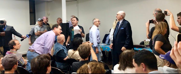 Shouting, Shoving and Epstein Accusations Break Out at Park Slope Town Hall