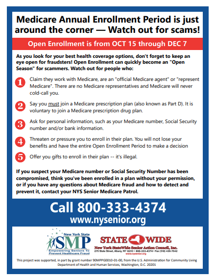 Fall Open Enrollment is just around the corner – Watch out for scams (PSA)