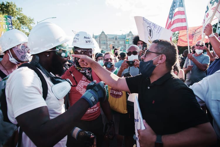 Black And Blue Lives Matter Protesters Clash In Bay Ridge