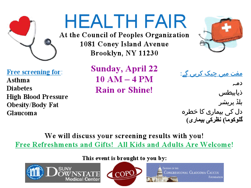 Upcoming Free Health Fairs