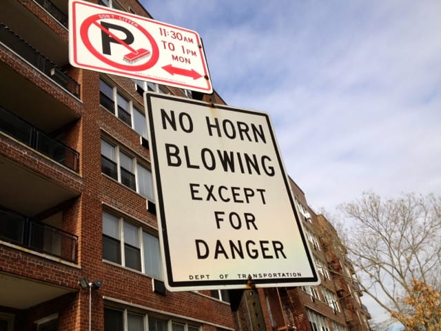 City Basically Admits 'No Honking' Signs Are a Joke