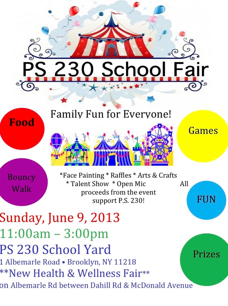 PS 230 Annual School Fair On Sunday, June 9