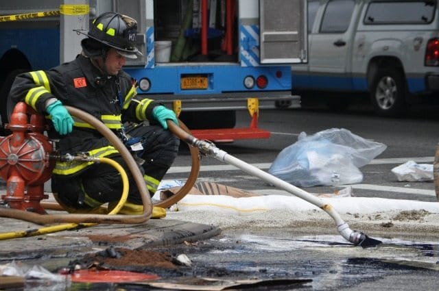 Broken Water Main Sends Petroleum Bubbling To Surface On 23rd