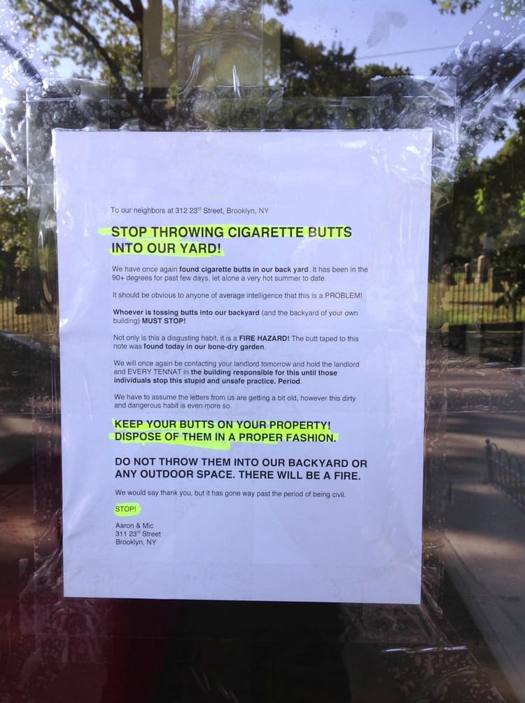 23rd Street Residents At War Over Cigarette Butts