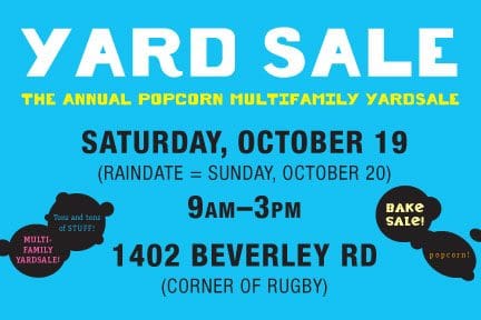 Annual Popcorn Playgroup Multi-Family Yard Sale Is This Weekend