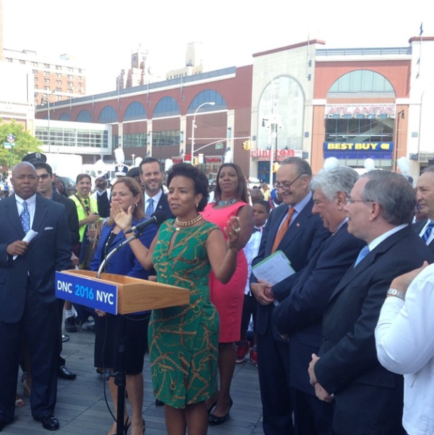 Brooklyn Politicians Gather To Push For Democratic National Convention At Barclays Center