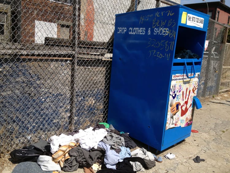 Illegal Donation Bin Spotting: Baltic & 5th