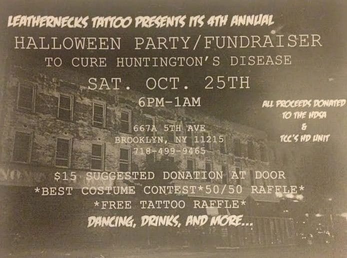 Celebrate Halloween At Leathernecks & Raise Money To Help Patients With Huntington’s Disease