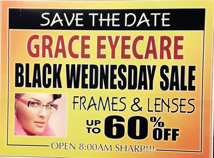 Check Out Grace Eyecare’s Huge ‘Black Wednesday’ Sale Tomorrow (Partner)