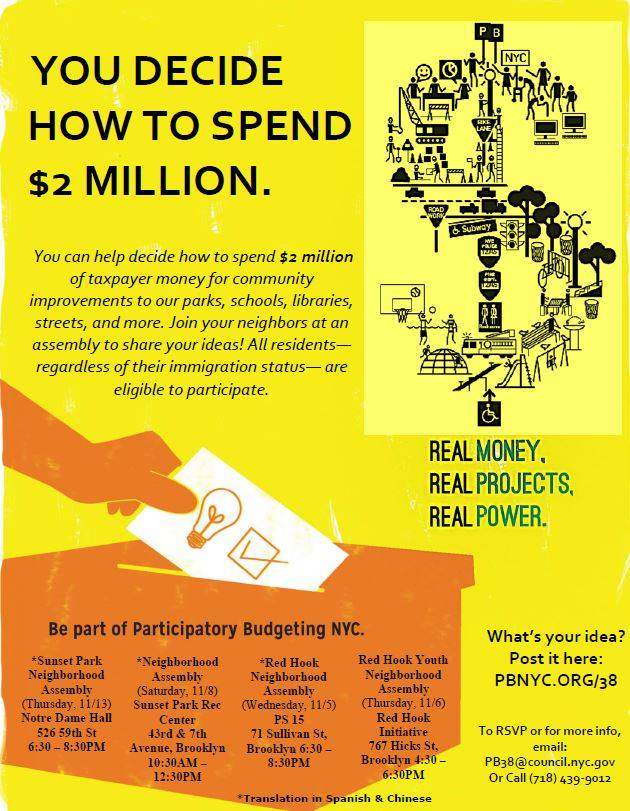 Help Decide How $2M Will Be Spent In Disctrict 38 At Upcoming Participatory Budgeting Neighborhood Assemblies