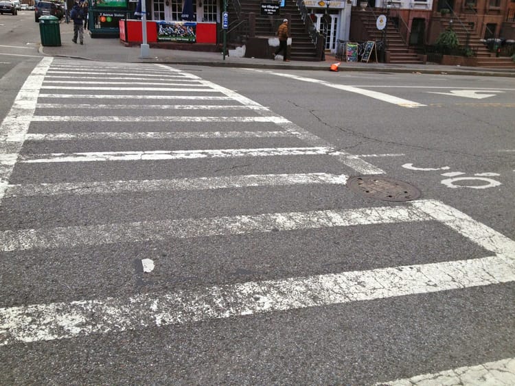 LOOK On Your Own While Crossing 9th Street Now That Markings Are History