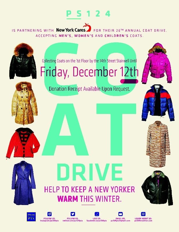 Donate A Coat At PS 124 For NY Cares Drive Through Friday