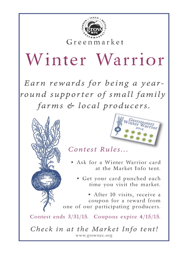 Be Rewarded For Being A Winter Warrior At The Grand Army Plaza Greenmarket