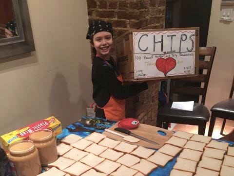 Awesome Kid Makes 100 PB&J Sandwiches For CHiPS To Feed The Hungry