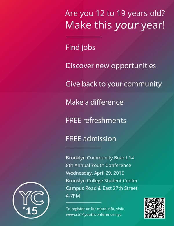 Learn About Jobs, Internships, College & More At The CB 14 Youth Conference On Wednesday, April 29