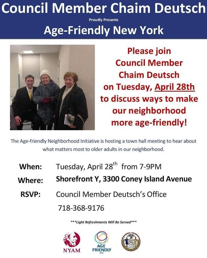 Deutsch To Host Town Hall On Making Neighborhood More Age-Friendly