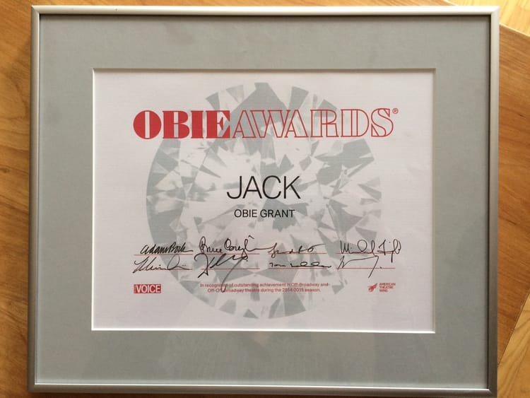 Clinton Hill Theater Group JACK Wins An OBIE Award And Grant